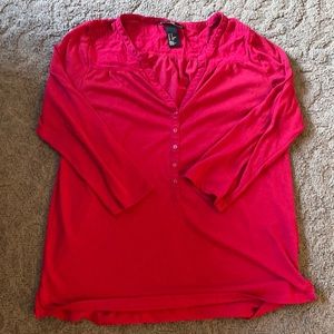 H&M red 3/4 length sleeve shirt